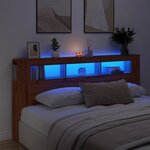 vidaXL Tête de lit à LED chêne artisanal 200x18 5x103 5 cm