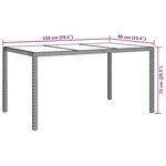 vidaXL Table de jardin pour repas Noir 150 x 90 x 75 cm Poly rotin