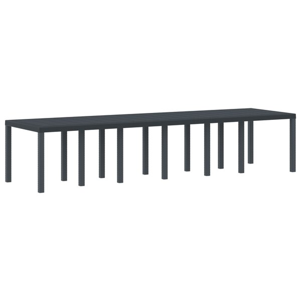Table de jardin anthracite vidaXL 350x100x73 cm en poly rotin