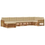 vidaXL Ensemble de canapés d'extérieur 7 pc Naturel et Beige