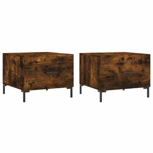 vidaXL Tables basses 2 Pièces chêne fumé 50x50x40 cm bois d'ingénierie