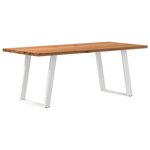 vidaXL Table à manger marron clair bois de chêne massif rectangulaire