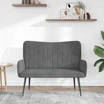 vidaXL Sofa 2 places Gris foncé 115 x 61 x 87 cm Velours (V)