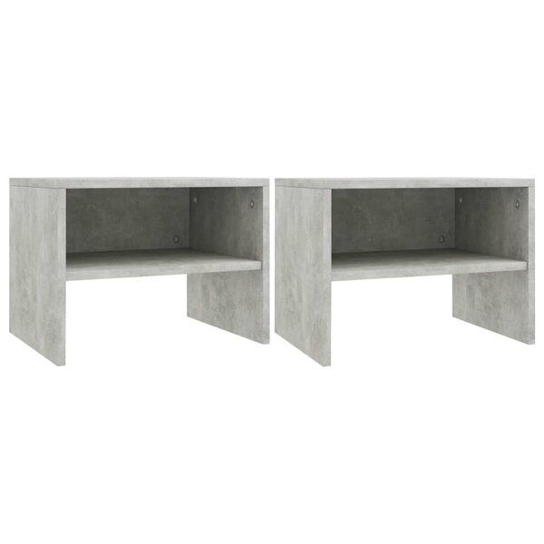 vidaXL Tables de chevet 2 Pièces Gris béton 40x30x30 cm Bois ingénierie