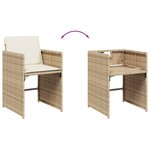 vidaXL Chaises de jardin avec coussins lot de 4 beige résine tressée