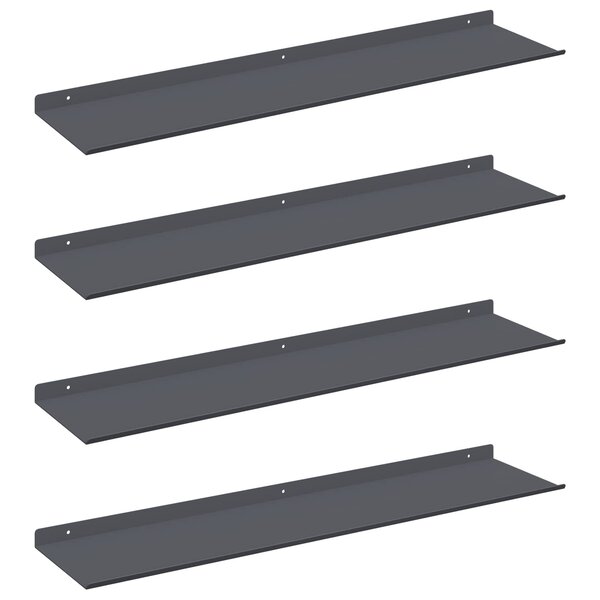 vidaXL Étagère flottante 4 Pièces Anthracite 80 x 18 x 2 5 cm Acier