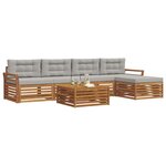 vidaXL Ensemble de canapés d'extérieur 6 pc Gris Naturel et Clair