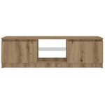 vidaXL Meuble TV avec lumières LED chêne artisanal bois d'ingénierie