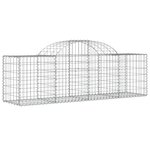 vidaXL Paniers à gabions arqués 3 Pièces 200x50x60/80 cm Fer galvanisé