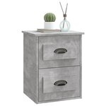vidaXL Tables de chevet murales 2 Pièces gris béton 41 5x36x53 cm