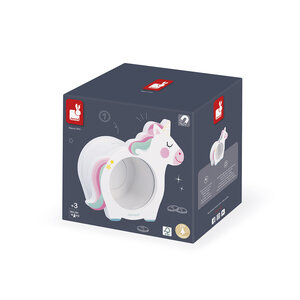 Tirelire Licorne blanche - Face transparente