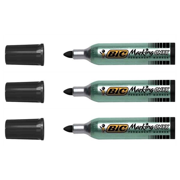 Marqueur Permanent MARKING ONYX 1482 Pointe Ogive Trait 1 5 mm Noir x 3 BIC