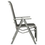 vidaXL Chaises de jardin lot de 2 Textilène et aluminium Argenté