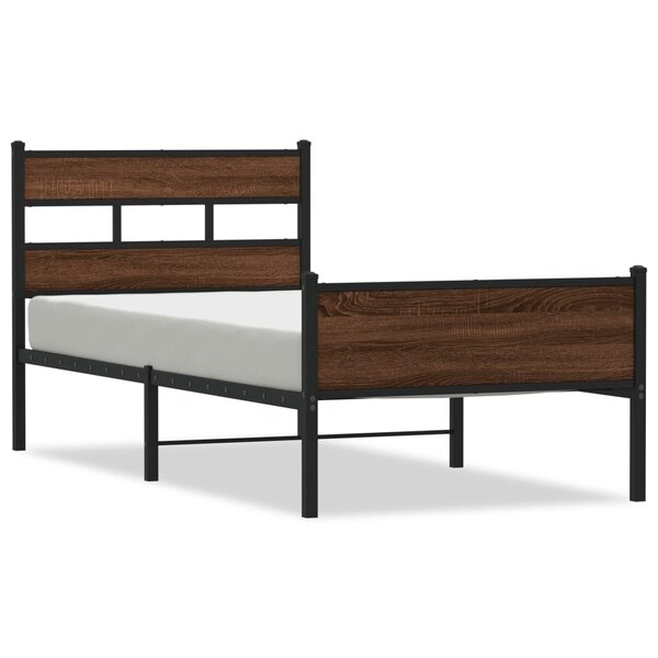 vidaXL Cadre de lit sans matelas chêne marron 100x190 cm