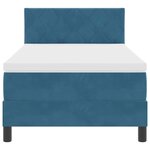 vidaXL Lit de box spring avec matelas et LED bleu foncé 90x190 cm velours
