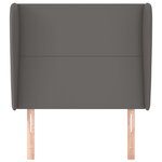 vidaXL Tête de lit avec oreilles Gris 93x23x118/128 cm Similicuir