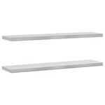 vidaXL Étagères murales 2 Pièces 100x23 5x3 cm argenté acier inoxydable