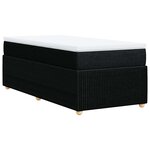 vidaXL Sommier à lattes de lit avec matelas Noir 100x200 cm Tissu