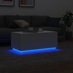 vidaXL Table basse avec lumières LED blanc 90x50x40 cm
