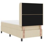 vidaXL Lit à ressorts avec matelas - Crème  90x200 cm  Tissu