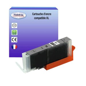 Cartouche compatible avec Canon Pixma IP 8750, IX6850, MG6350, MG7100, MG7150, MG7550 remplace Canon CLI-551 XL Gris - T3AZUR