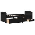 vidaXL Lit de jour avec 5 tiroirs sans matelas IRUN noir 90x200 cm