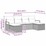 vidaXL Ensemble de canapé de jardin 6 Pièces Marron Poly rotin