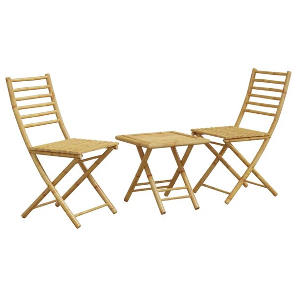 vidaXL Ensemble de bistro 3 Pièces bambou