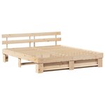 vidaXL Cadre de lit avec tiroir Marron 200 x 200 cm Bois massif en pin