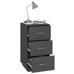  vidaXL Tables de chevet 2 Pièces Gris 40x40x75 cm Bois de pin massif