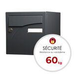 Boite aux lettres Préface 1 porte Gris anthracite mat RAL 7016 M