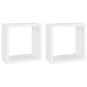 vidaXL Étagères cube murales 2 Pièces Blanc 30x15x30 cm