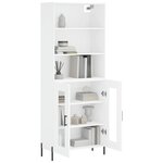 vidaXL Buffet haut Blanc 69 5x34x180 cm Bois d'ingénierie