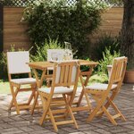 vidaXL Chaises de bistrot d'extérieur 4 Pièces Crème blanc
