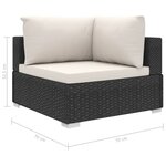 vidaXL Salon de jardin 10 Pièces avec coussins Résine tressée Noir