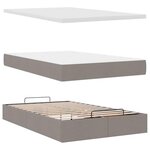 vidaXL Cadre de lit ottoman avec matelas taupe 120x200 cm tissu
