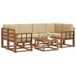 vidaXL Ensemble de canapés d'extérieur 7 pc Naturel et Beige