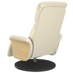 vidaXL Fauteuil inclinable de massage et repose-pieds crème similicuir