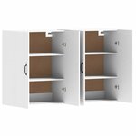 vidaXL Armoires murales 2 Pièces blanc bois d'ingénierie