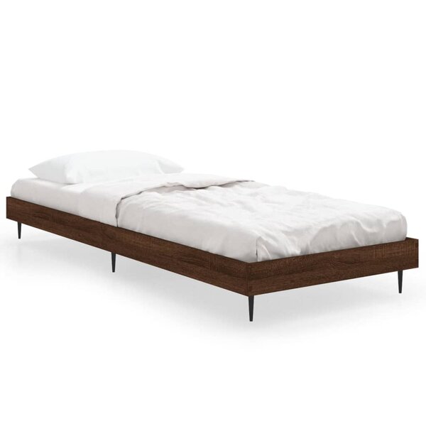 vidaXL Cadre de lit chêne marron 75x190 cm bois d'ingénierie