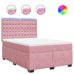 vidaXL Sommier à lattes de lit avec matelas Rose 140x190 cm Velours