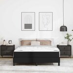 vidaXL Lit avec matelas Noir 160 x 200 cm Faux cuir