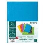 Paquet de 50 chemises 2 rabats ROCK''S 220 - 24x32cm EXACOMPTA