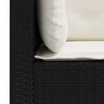 vidaXL Canapé de jardin avec coussins 3 places noir résine tressée