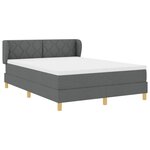 vidaXL Lit à ressorts avec matelas Gris foncé 140 x 190 cm tissu