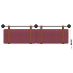 vidaXL Tête de lit suspendue Avec lumière LED Bordeaux PU antique