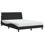 vidaXL Lit avec matelas noir 140x190 cm velours