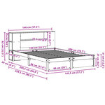 vidaXL Lit bibliothèque sans matelas blanc 140x200 cm bois pin massif