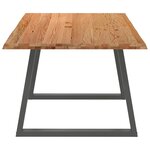 vidaXL Table à manger avec bord naturel 200x100x74cm bois massif chêne