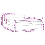 vidaXL Lit ottoman avec matelas gris clair 160x200 cm tissu